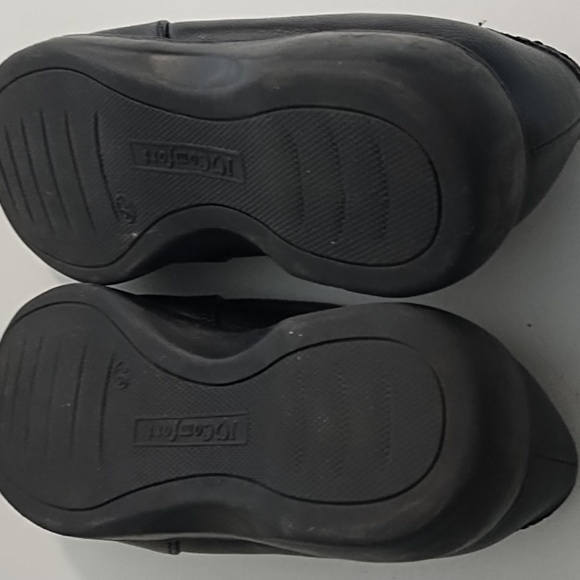 I ❤️ Comfort Black Leather Slip-on Loafers Detail Stitching Shoes Rubber Soles - Picture 11 of 14